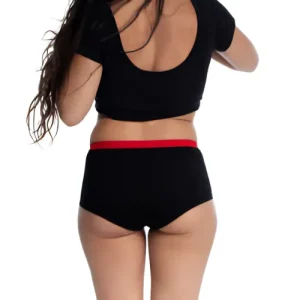 Culotte menstruelle Nighty noire et rouge