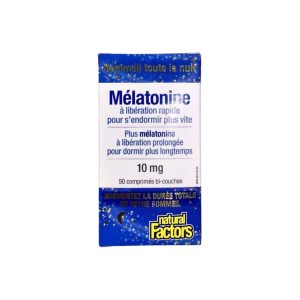 Mélatonine à libération lente 10 mg 90 comprimés bi-couches