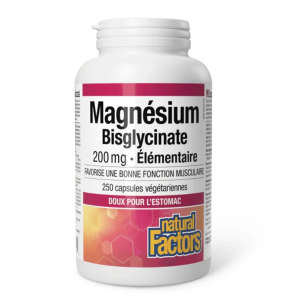 Natural Factors - Magnésium bisglycinate Élémentaire 200 mg
