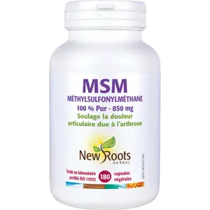 New Roots herbal - MSM 100% pure 850mg, 180 capsules