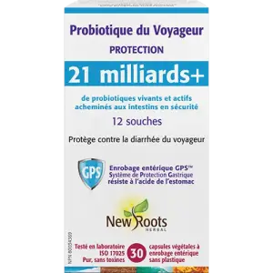 New Roots herbal - Probiotiques du voyageur 21 milliards 30 capsules