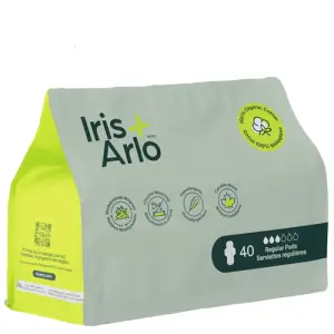 Serviettes hygiéniques de jour en coton bio - - sac de 40
