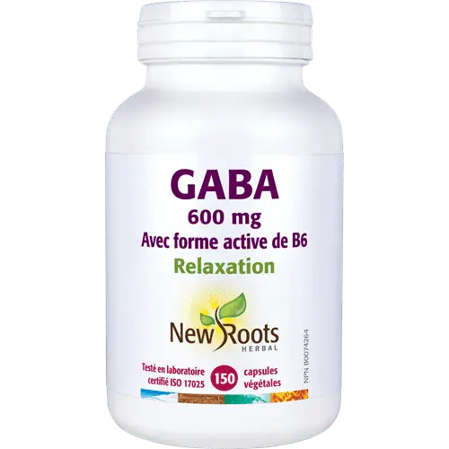 New Roots herbal – Gaba + B6, 600mg, 150 capsules
