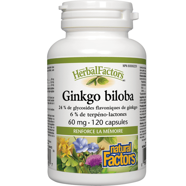 Natural Factors – Ginkgo biloba 60 mg 120 capsules