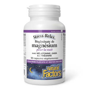 Natural Factors - Magnesium Bisglycinate pour la nuit - 90 capsules