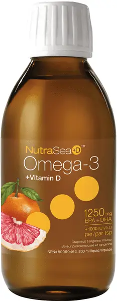 NutraSea – Omega-3 base plante+vit.D Pamplemousse-Tangerine (500 mg) 200ml