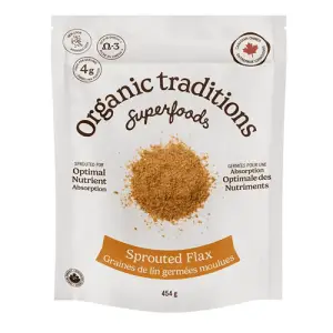 Organic Traditions - Graine de lin germé bio poudre 454g