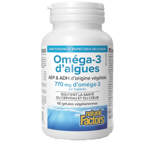 Natural Factors - Oméga-3 d'algues 60 gélules vég.