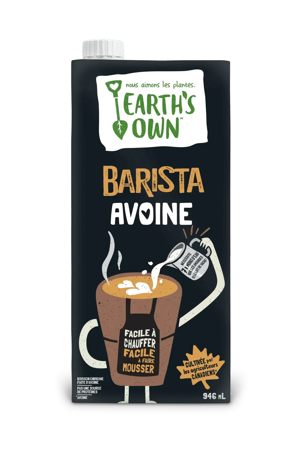 Earth’s Own – Boisson d’Avoine Mélange Barista 92% bio 946ml