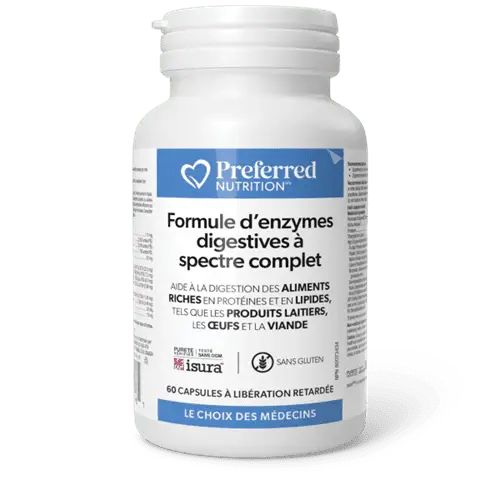 Preferred nutrition – Enzymes digestives à spectre complet 60 capsules