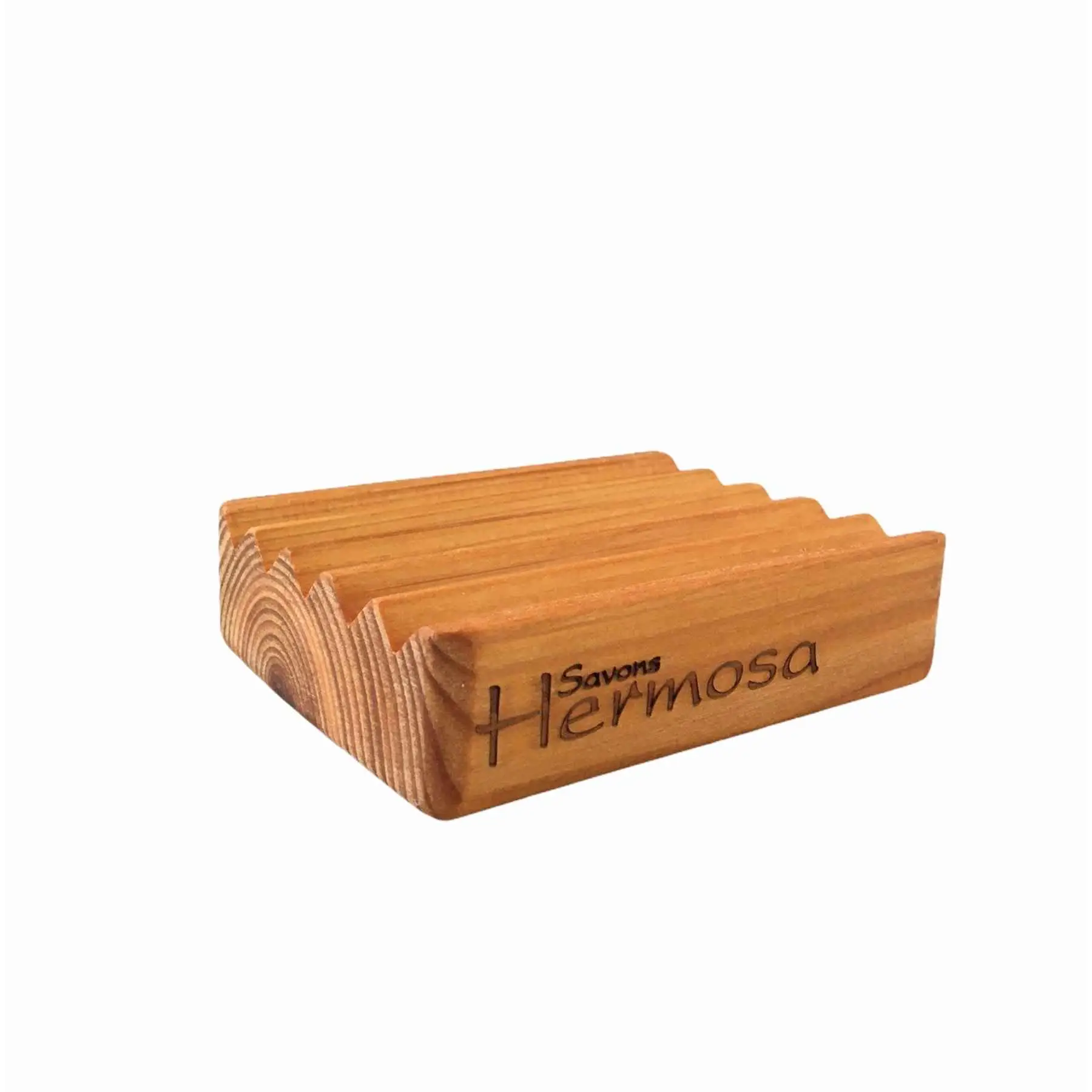 Savons Hermosa – Porte-savon en cèdre dentelé (mondeavie)