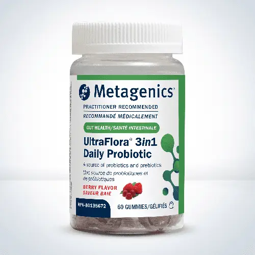Metagenics – UltraFlora 3 en 1 Daily Probiotic 60 gélifiés