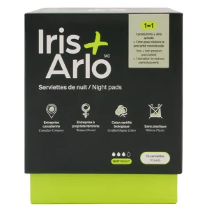 Iris + Arlo - Serviettes hygiéniques de nuit en coton bio -