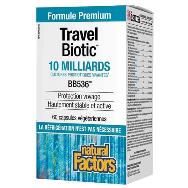Natural Factors – Probiotique Travel 10 milliards 60 capsules