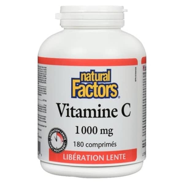 Natural Factors – Vitamine C libération lente 1000 mg 180 comprimés