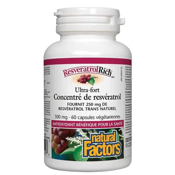 Natural Factors – Resveratrol concentré 60 capsules